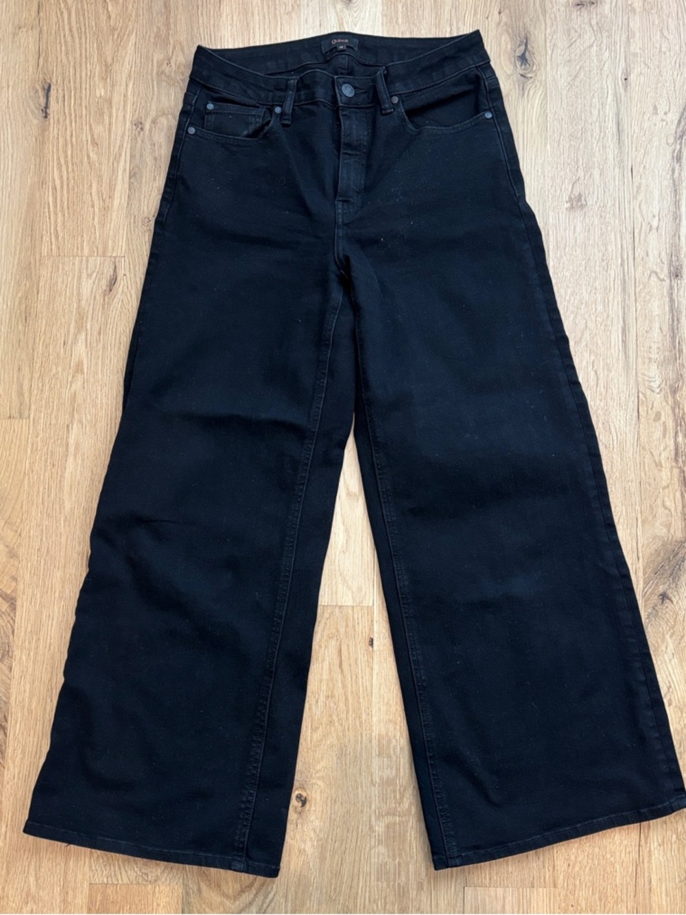 Quince Black Wide-Leg Women's Jeans